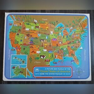 Vintage 1968 United States Frame Tray Puzzle